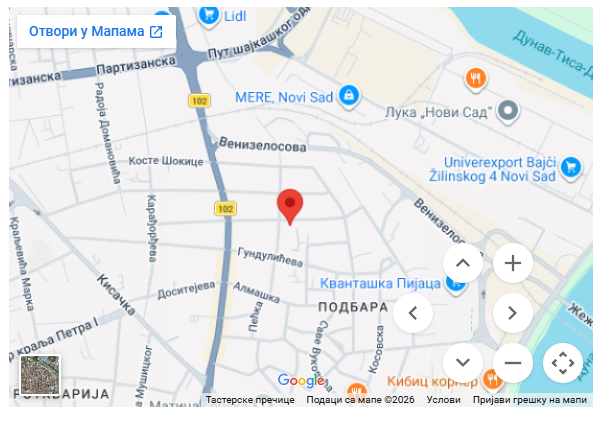 Mapa — lokacija Auto Dora 021, Bele Njive 16, Novi Sad
